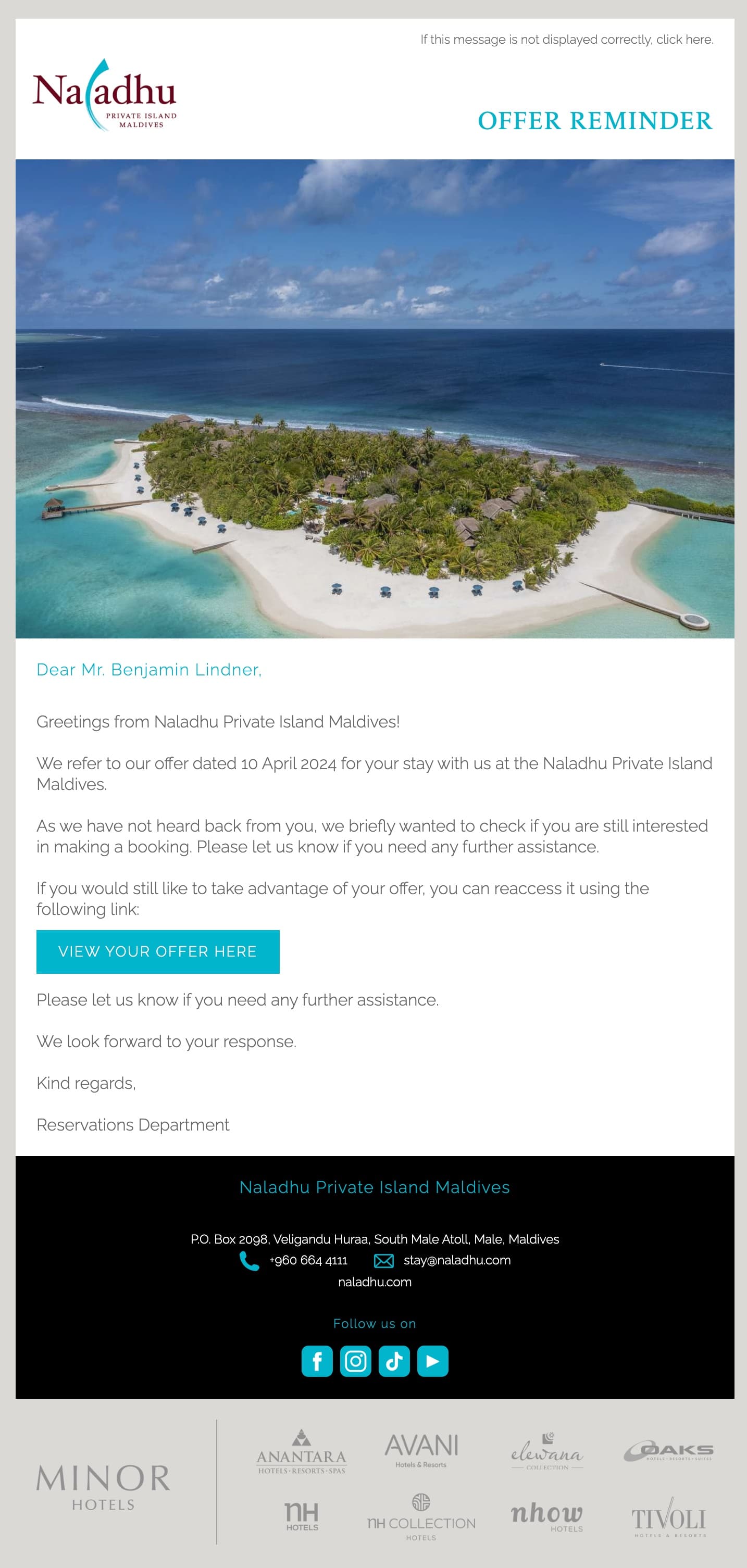 Naladhu Offer Reminder